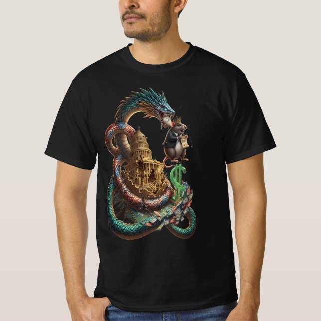 Mystic Dragon & Temple T-Shirt – Bold Fantasy Art (Devant)