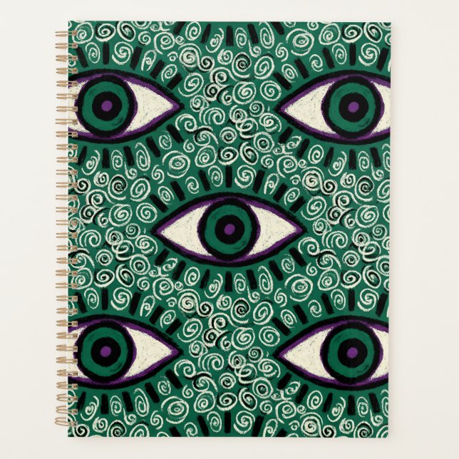 "Mystic Emerald Eyes" - Psychedelic Swirl Seamless (Devant)