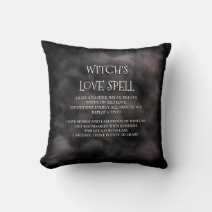 Mystic Fog Black sorch's Love Spell Throw Oreiller