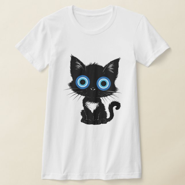 Mystic Gaze  Black Cat Evil Eye T-Shirt (Poser)
