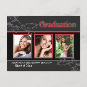 Mystic Goth Red Graduation Faire-part Carte postal