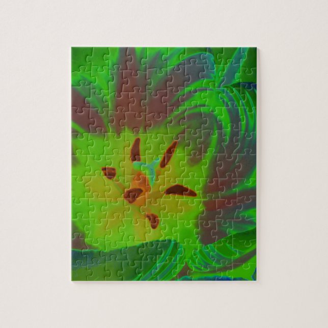 Mystic Green Tulip Puzzle (Vertical)