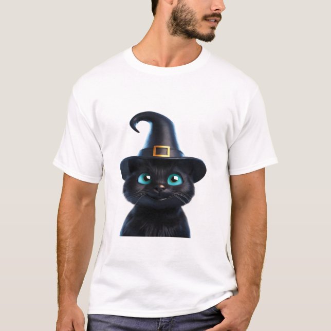 Mystic Kitty  Chat d'Halloween T-Shirt Classique (Devant)