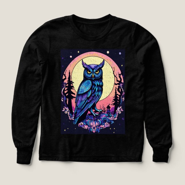 Mystic Moon Owl TShirt Enchantant style Nocturne (Motif recto)