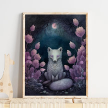 Mystic Woodland Arctic Fox | Impression murale Fox