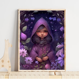 Mystic Woodland Purple Fairy Impression murale