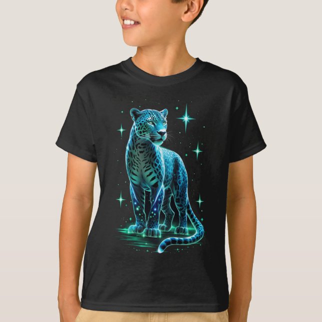 Mystical Blue Energy Jaguar T-Shirt (Devant)