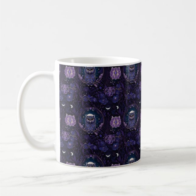 Mystical Owl Forest Coffee Mug (Gauche)