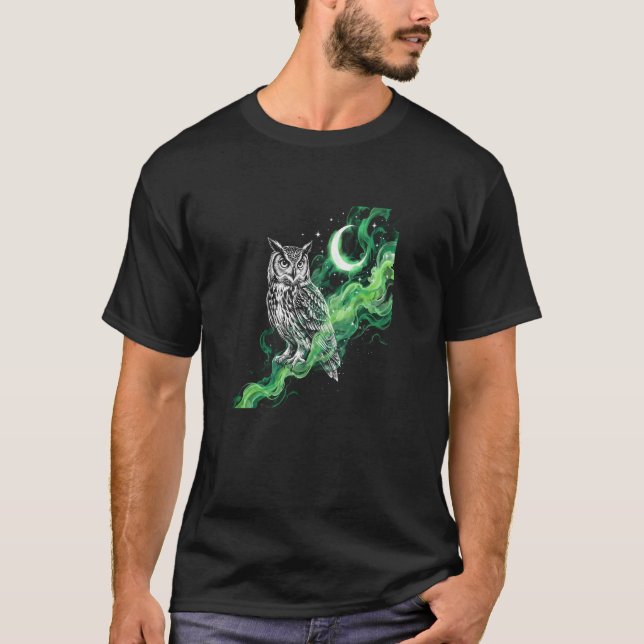 Mystical Owl with Moon T-SHIRT - Wildlife art (Devant)