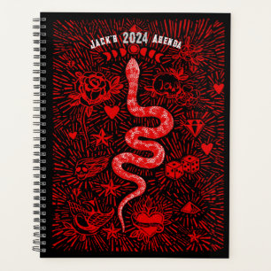 Mystical Snake Folk Art Day Planner 2024