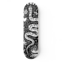 Mystical Snake Lunaire Blanc Skateboard