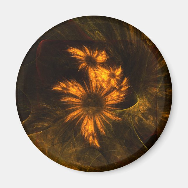 Mystique Jardin Art Abstrait Magnet rond (Devant)