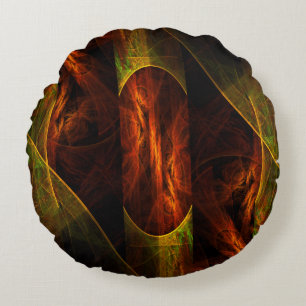 Mystique Jungle Abstrait Art Round Coussin