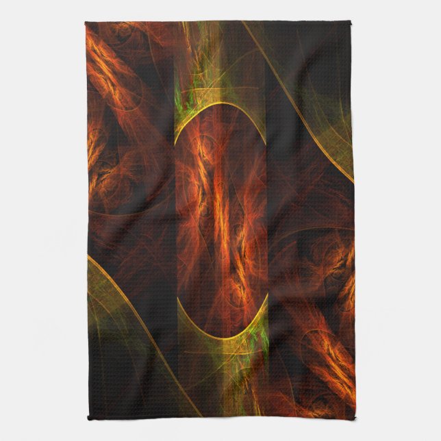 Mystique Jungle Art Abstrait Serviette de cuisine (Vertical)