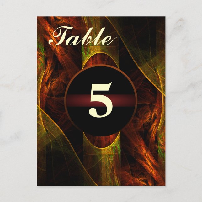 Mystique Jungle Numéro de table Carte postale (Devant)