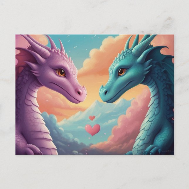 *~* Mythique AP48 PHOTO Invitation Couple Dragon A (Devant)