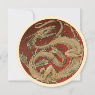 Mythologie vintage, Invitation Dragon Asiatique D'