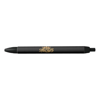 MzElyB Signature Couronne Dorée Stylo Noir