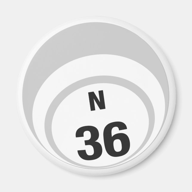 N36 aimant frigo à bille de bingo (Devant)