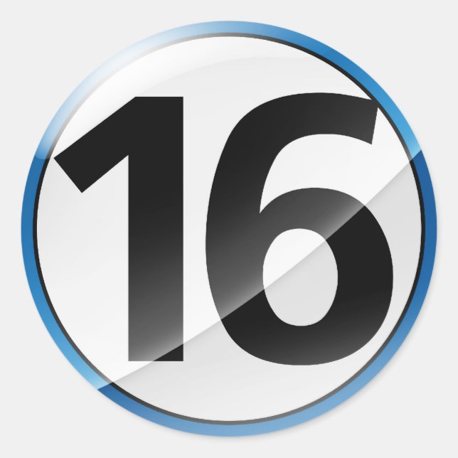 N° 16 autocollant bleu (Devant)