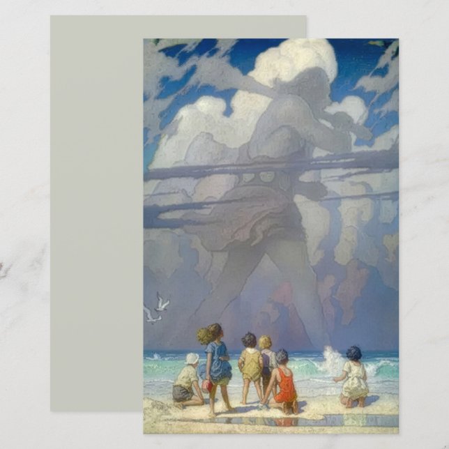 N.C. Wyeth Le Géant 1923 Illustration Vintage (Devant / Derrière)