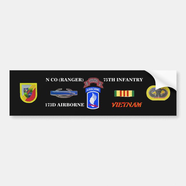 N COMPAGNIE RANGER 173E VIETNAM BUMBER STICKER (Devant)