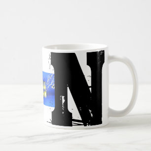 N Monogramme Tasse de granulation typographique
