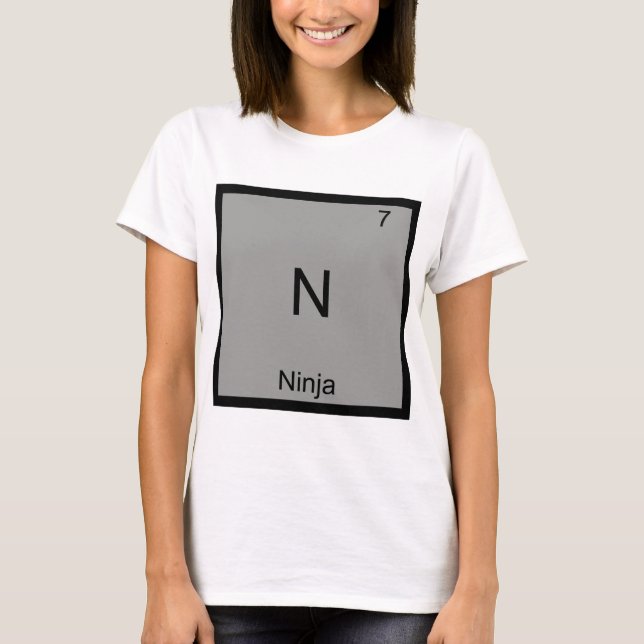 N - Ninja T-shirt drôle de symbole d'élément de ch (Devant)