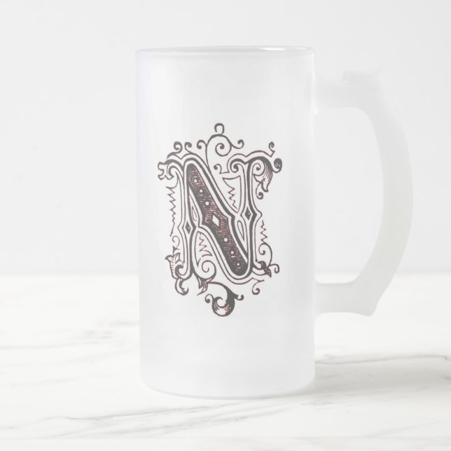 "N" ornemental vintage - Mug (Droit)