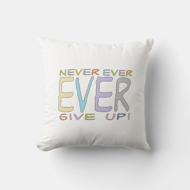 N'Abandonne Jamais ! - 2 Coussin noir et blanc lat (Recto)