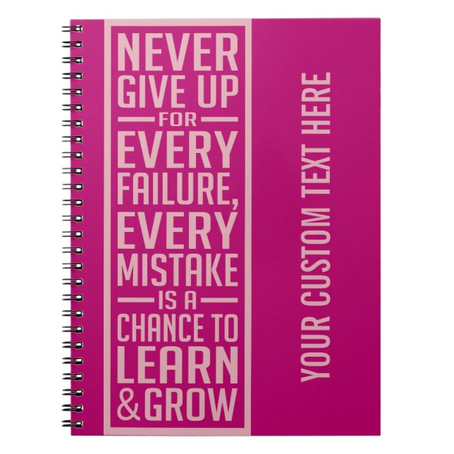 N'abandonnez jamais le carnet de motivation (Devant)