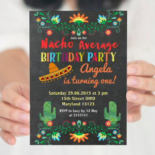 Nacho Moyenne Anniversaire Fête Invitation avec ph