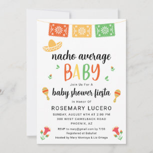 Nacho Moyenne Baby Fiesta Baby shower Invitation