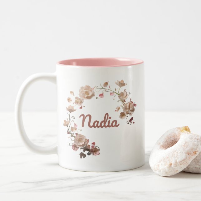 Nadia Floral Mug (Avec donut)