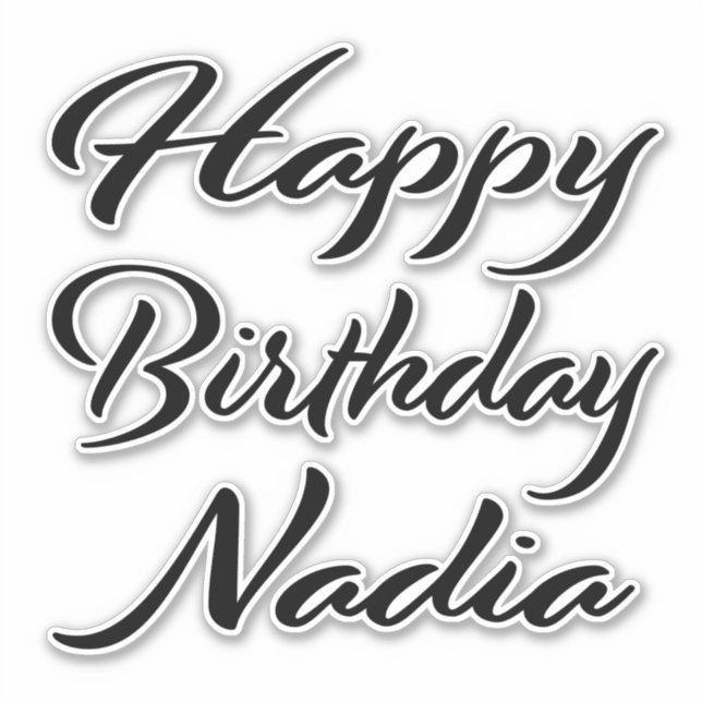 Nadia Name Vorname black Sticker Geburtstag (Devant)