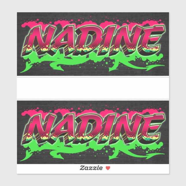 Nadine Prénom Nom Graffiti Autocollant Autocollant (Feuille)