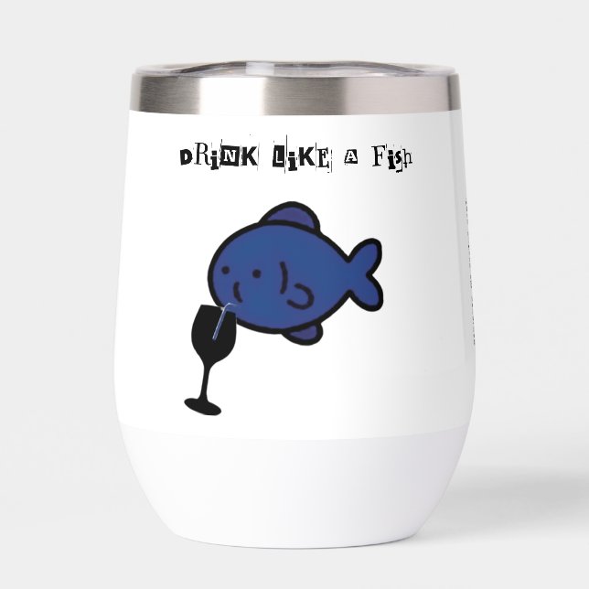 NAGEOIRE BLEUE drinker de poisson bleu drôle 11 on (Arrière)