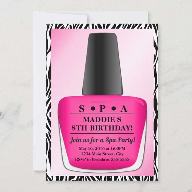 Nail Pologne Anniversaire Invitation Spa rose (Devant)