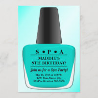 Nail Pologne Anniversaire Invitation Spa Turquoise