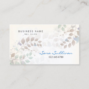 Nail Salon Carte de visite Pastel Feuilles