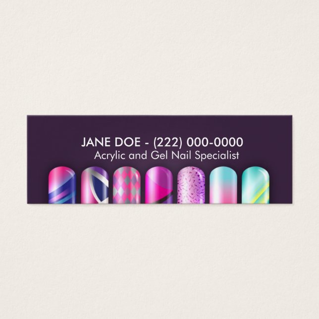 Nail Salon Nail Tech Carte de visite de manucure (Devant)