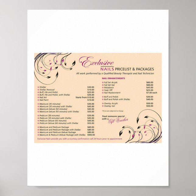 Nail Salon Posters (Devant)