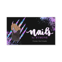 Nail Tech Bold Holographic Your Logo Carte de visi