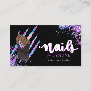 Nail Tech Bold Holographic Your Logo Carte de visi