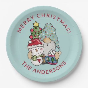 Nain de fête Bonhomme de neige Noël Assiette en pa