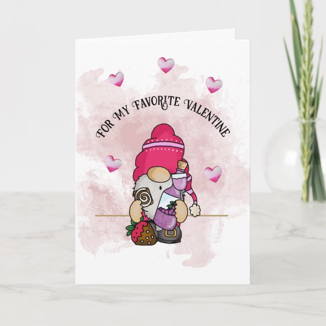 Nain de la Saint-Valentin, carte de vœux pliée 5"  (Devant)