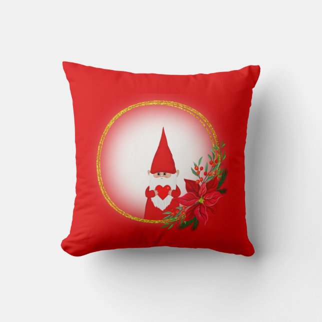 Nain de Noël sur un Coussin Rouge (Recto)