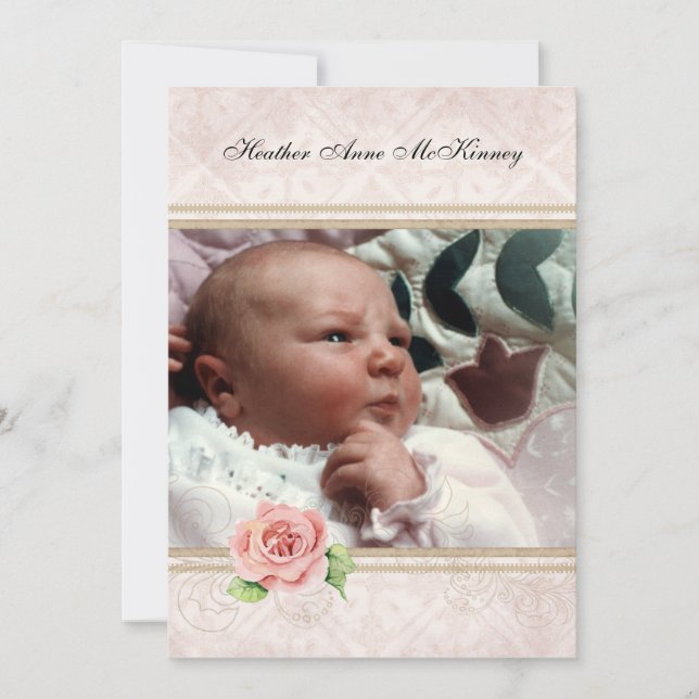 Naissance de bébé, Faire-part de fille - Notre pet (Devant)