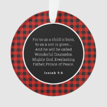 Naissance de Jésus En vichy rouge ornement acryliq