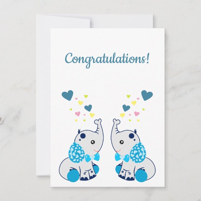 Naissance de jumeaux, félicitations (Devant)